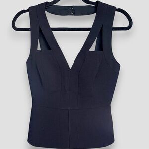 BCBGMAXAZRIA Black Sleeveless | V-Neck Top | Size XS